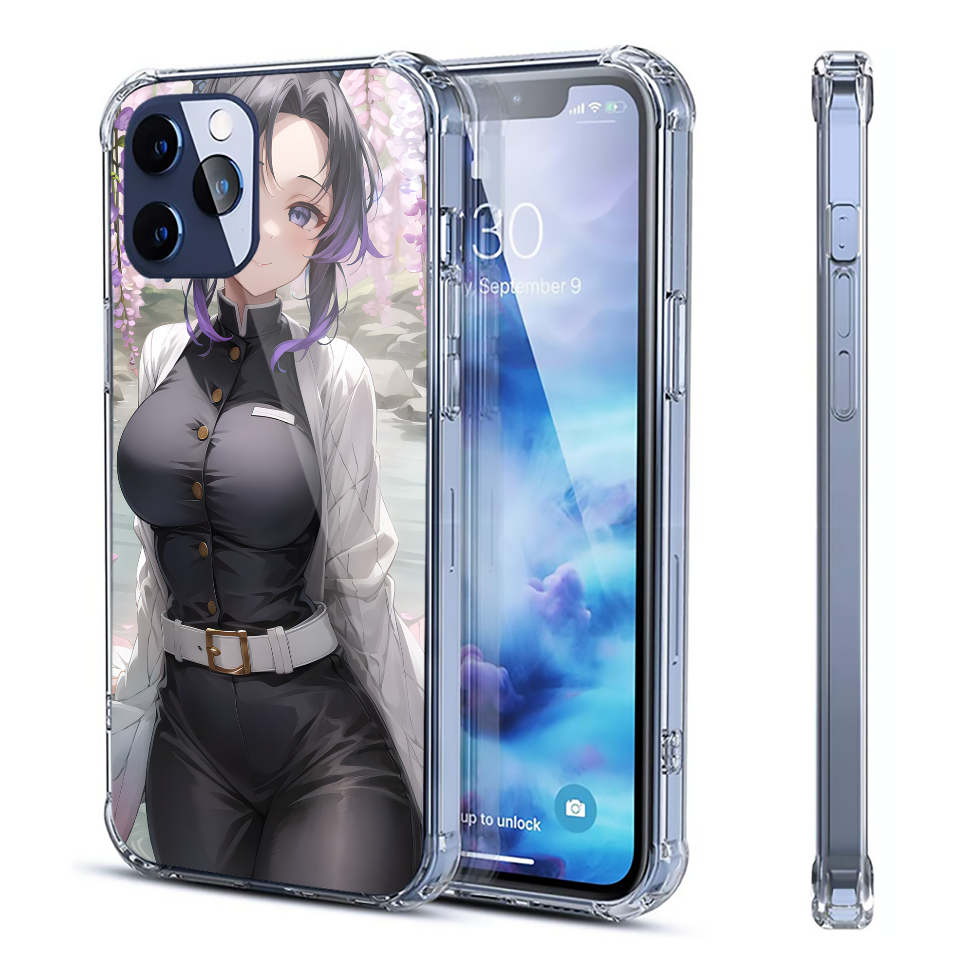（画像用） 鬼滅の刃（きめつのやいば）蟲柱-胡蝶 しのぶ／こちょう しのぶ Kochou Shinobu 【iPhone 12シリーズ対応】透明スマホケース（クリアソフトケース）